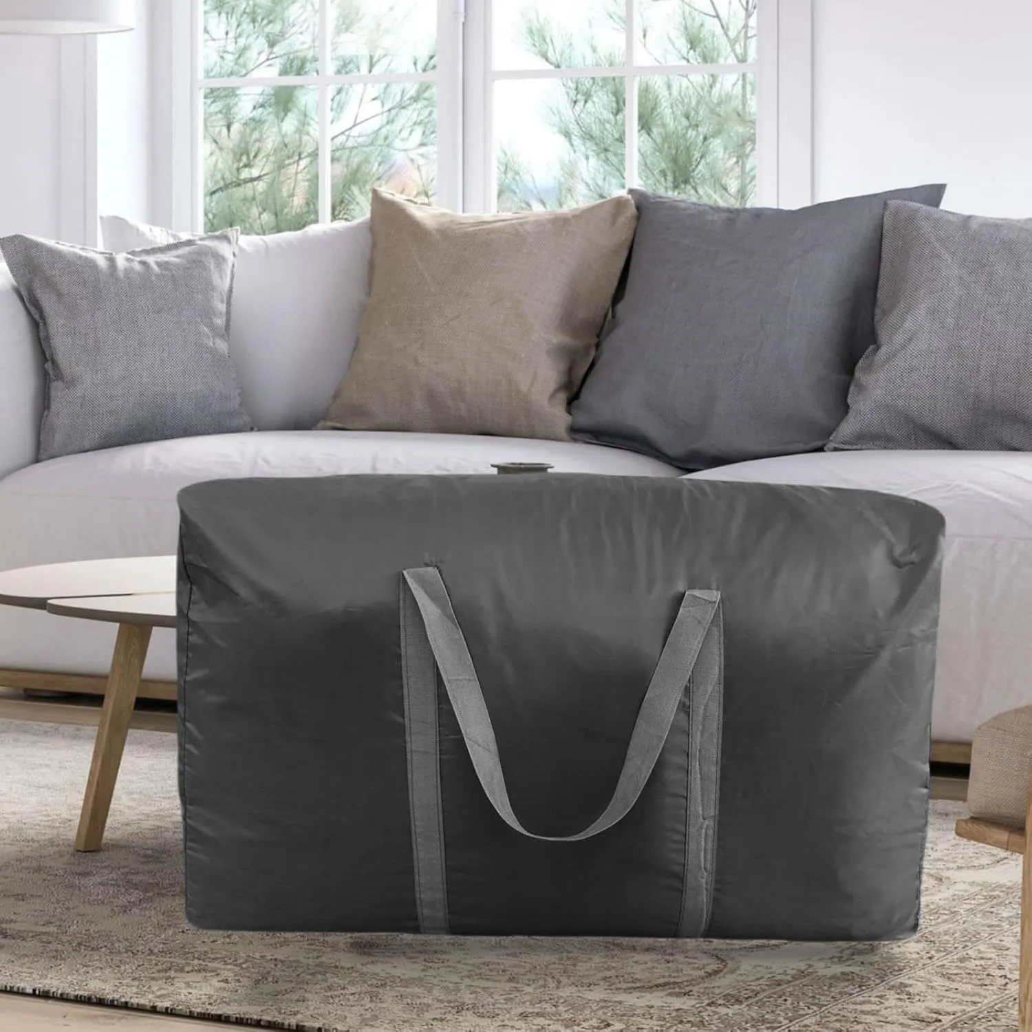 100L Extra Large Storage Bags, Big Moving Bags with Strong Zippers & Carrying Handles, Packing Bags for Moving, Storage, Travel and Camping, Storage Totes For Space Saving (Black, 4 Pack)