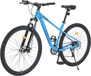 27.5/29 Inch Mountain Bike, Single Speed/ 8 Speeds MTB, Steel Frame, Front Suspension Fork, Disc Brake Bicycle for Women Men Adult,Multi Color