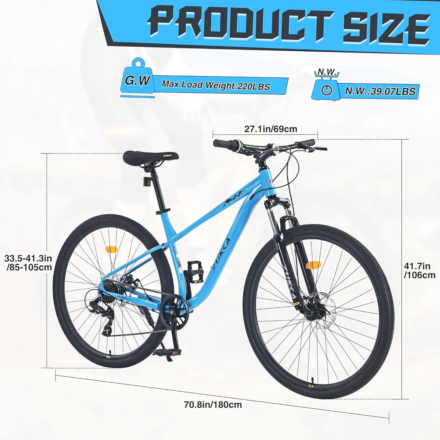 27.5/29 Inch Mountain Bike, Single Speed/ 8 Speeds MTB, Steel Frame, Front Suspension Fork, Disc Brake Bicycle for Women Men Adult,Multi Color