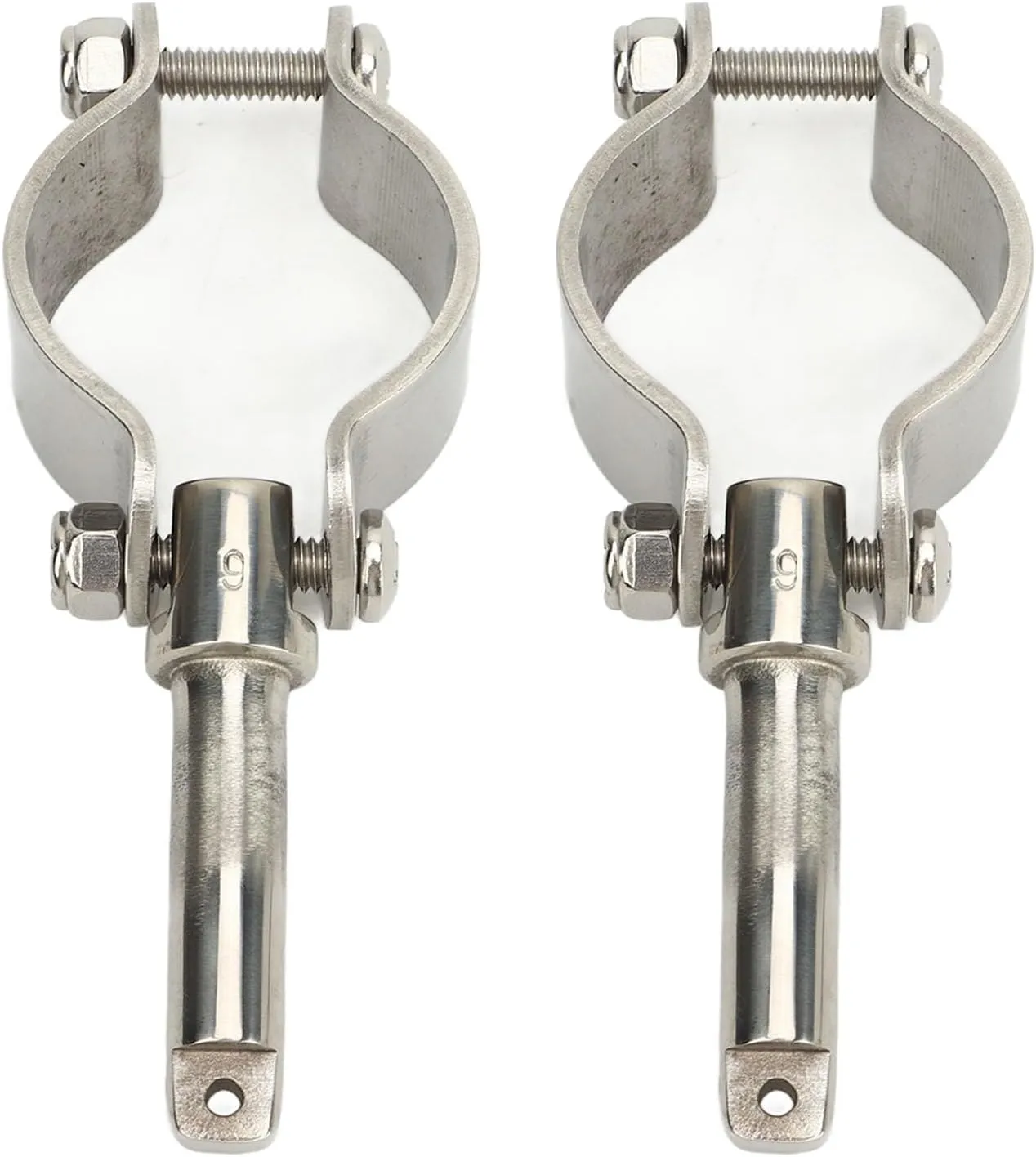 2Pcs Clamp On Oarlock, 304 Stainless Steel Polished Finish, 15/8in Size, for Marine Boats, Water Rafts, Kayaks, Secure and Stable Connection, Easy Installation, Wide Compatibilit