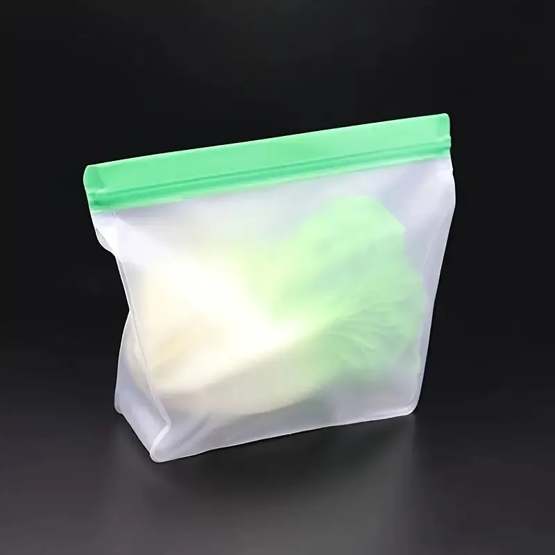 3-Piece Set: Reusable Silicone Food Storage Bag, Leak Proof And Reusable Freezer Bag - Small, Medium and Large