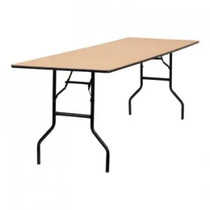 30'' X 96'' RECTANGULAR WOOD FOLDING BANQUET TABLE WITH CLEAR COATED FINISHED TOP [YT-WTFT30X96-TBL-GG]