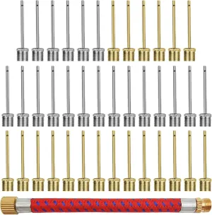 40 Pack Ball Pump Inflation Needle,Stainless Steel Air Pump Needle, with A Pump Needle Adaptor Hose, Inflate Pump Needle for Football Basketball Soccer Volleyball Rugby and Other Sports Balls