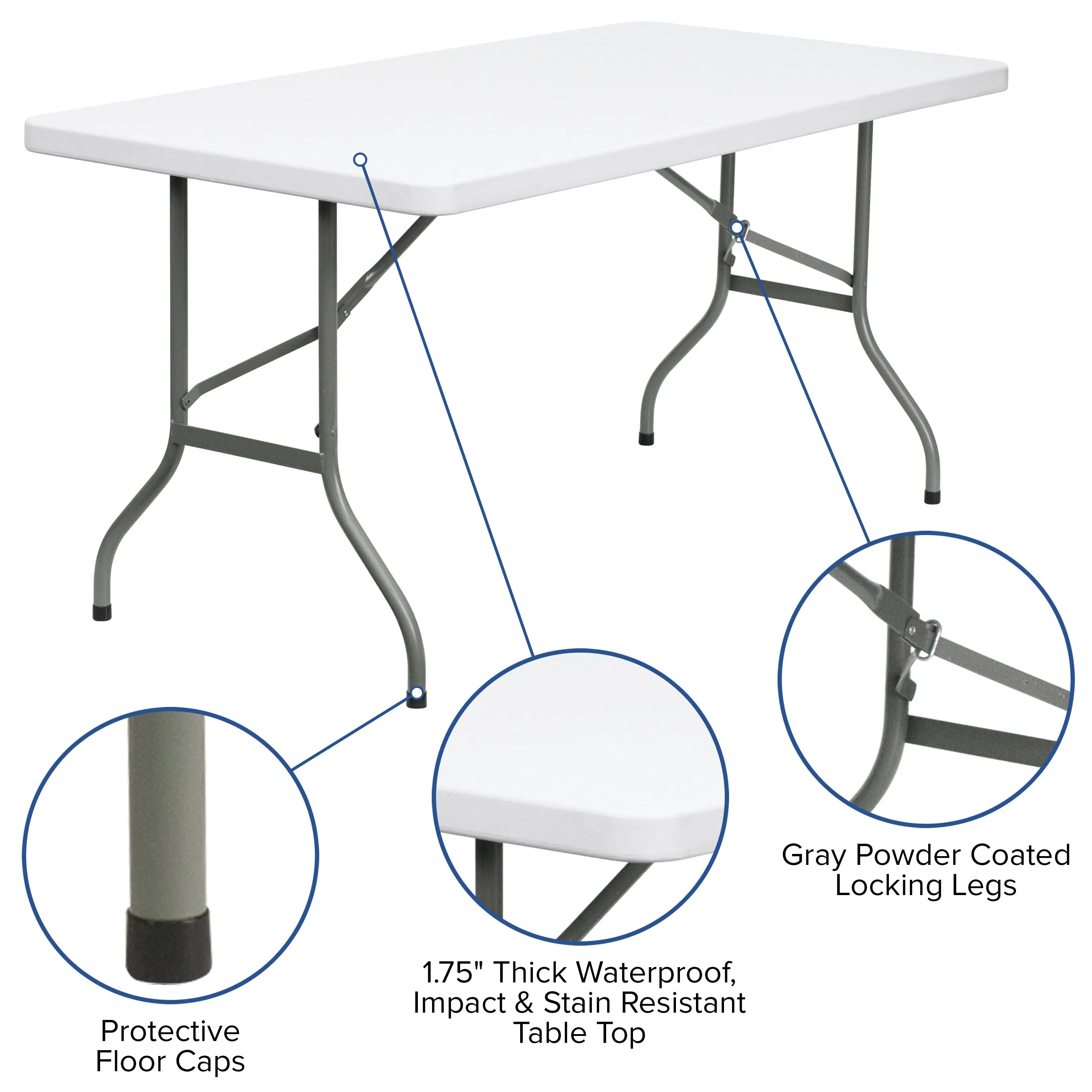 5-Foot Plastic Folding Table