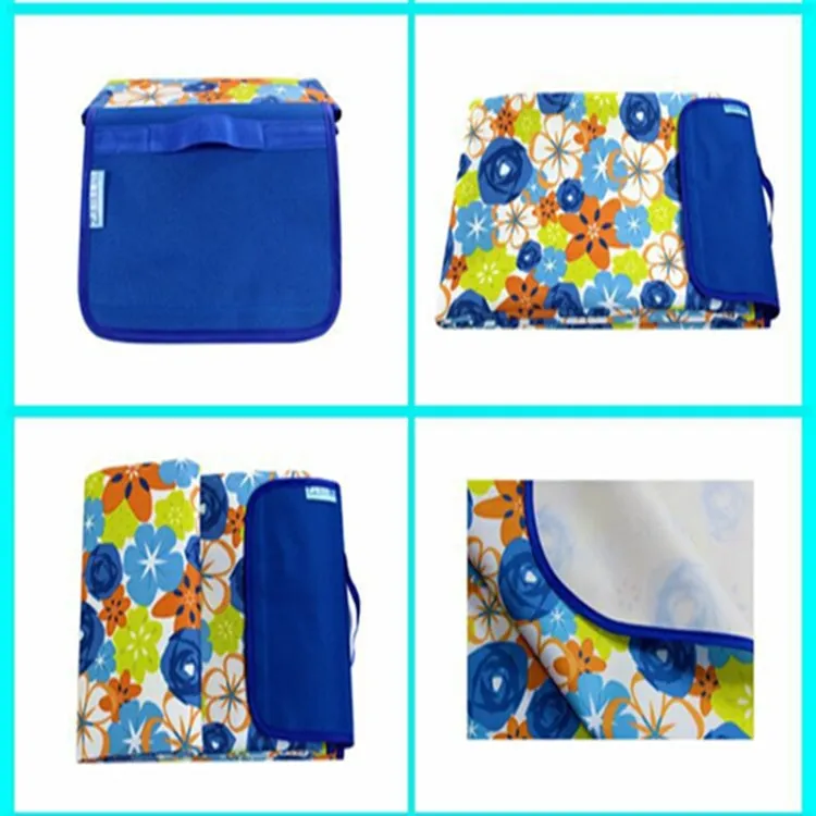 600D Oxford Cloth Outdoor Picnic Mat Picnic Cloth Waterproof Mats Spring Travel Beach Mat, Specifications (length * width): 150*180( Blue Rose)