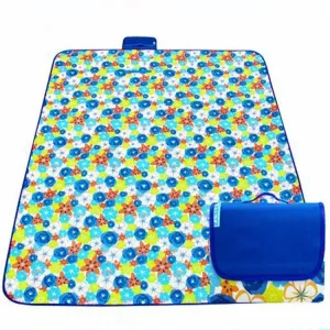 600D Oxford Cloth Outdoor Picnic Mat Picnic Cloth Waterproof Mats Spring Travel Beach Mat, Specifications (length * width): 150*180( Blue Rose)