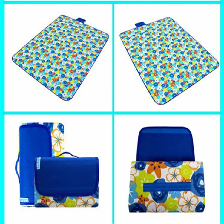600D Oxford Cloth Outdoor Picnic Mat Picnic Cloth Waterproof Mats Spring Travel Beach Mat, Specifications (length * width): 150*180( Blue Rose)