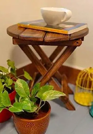 A DREAMS FURNITURES Wooden Antique Folding Side Table Living & Office Gifts Care Wooden Coffee Table Side Table