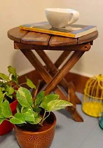 A DREAMS FURNITURES Wooden Antique Folding Side Table Living & Office Gifts Care Wooden Coffee Table Side Table