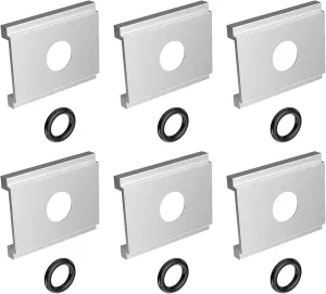 Aluminum Kayak Adapter for FeelFree UniTrack, Feel Free Kayak Track Adapter Plate, Compatible with FeelFree Kayak, Johnny Boats, Seastream Kayaks, and 3 Waters Kayaks, 6 Pack