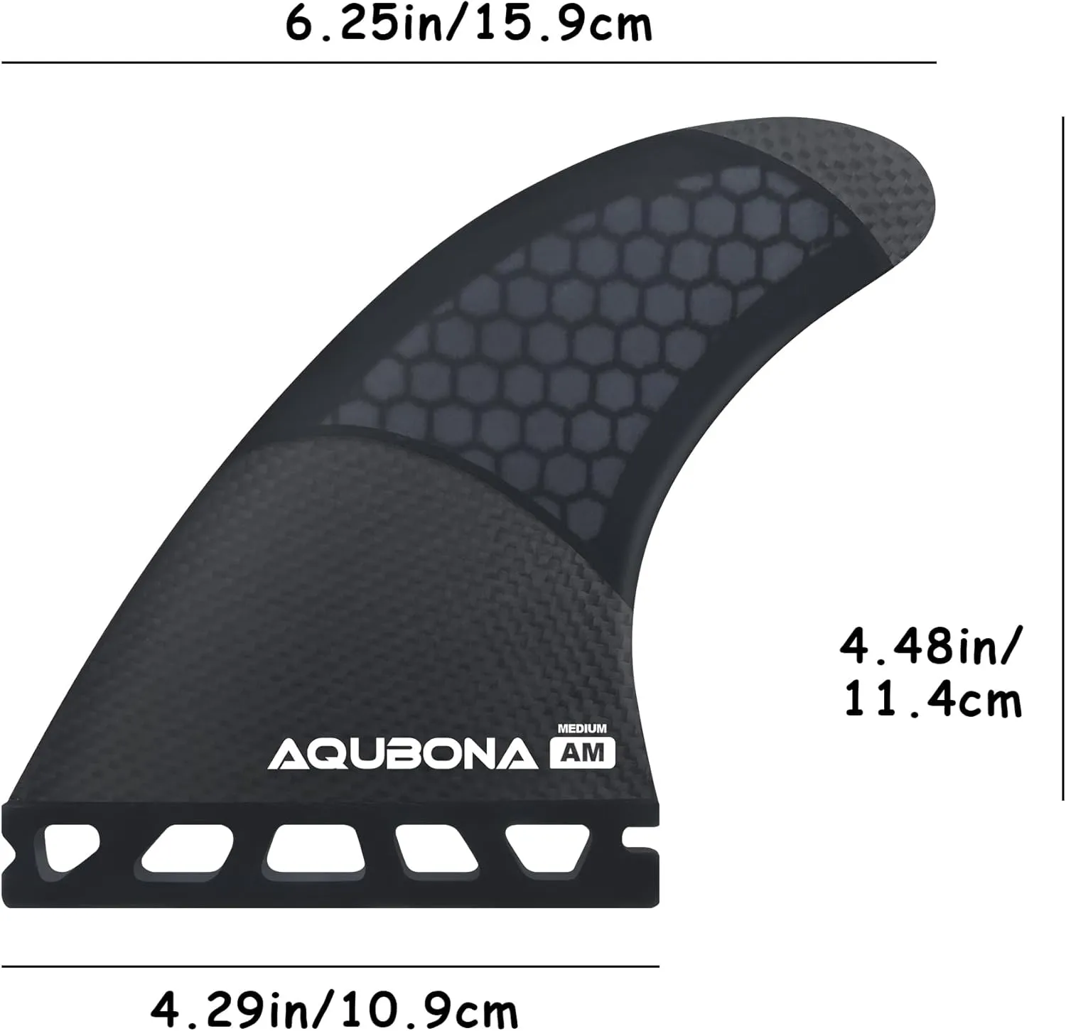 AQUBONA Single Dual Tab G3/G5/G6/G7 Half Carbon Honeycomb Surfboard fin Tri Fin Thruster Set Surfboard fins