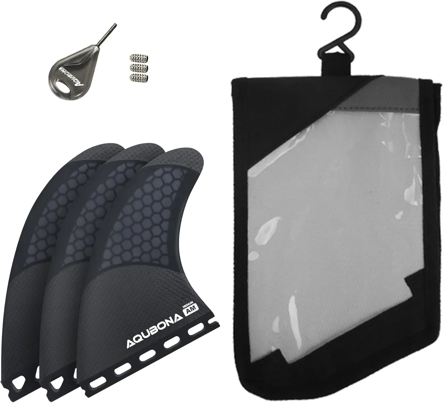 AQUBONA Single Dual Tab G3/G5/G6/G7 Half Carbon Honeycomb Surfboard fin Tri Fin Thruster Set Surfboard fins