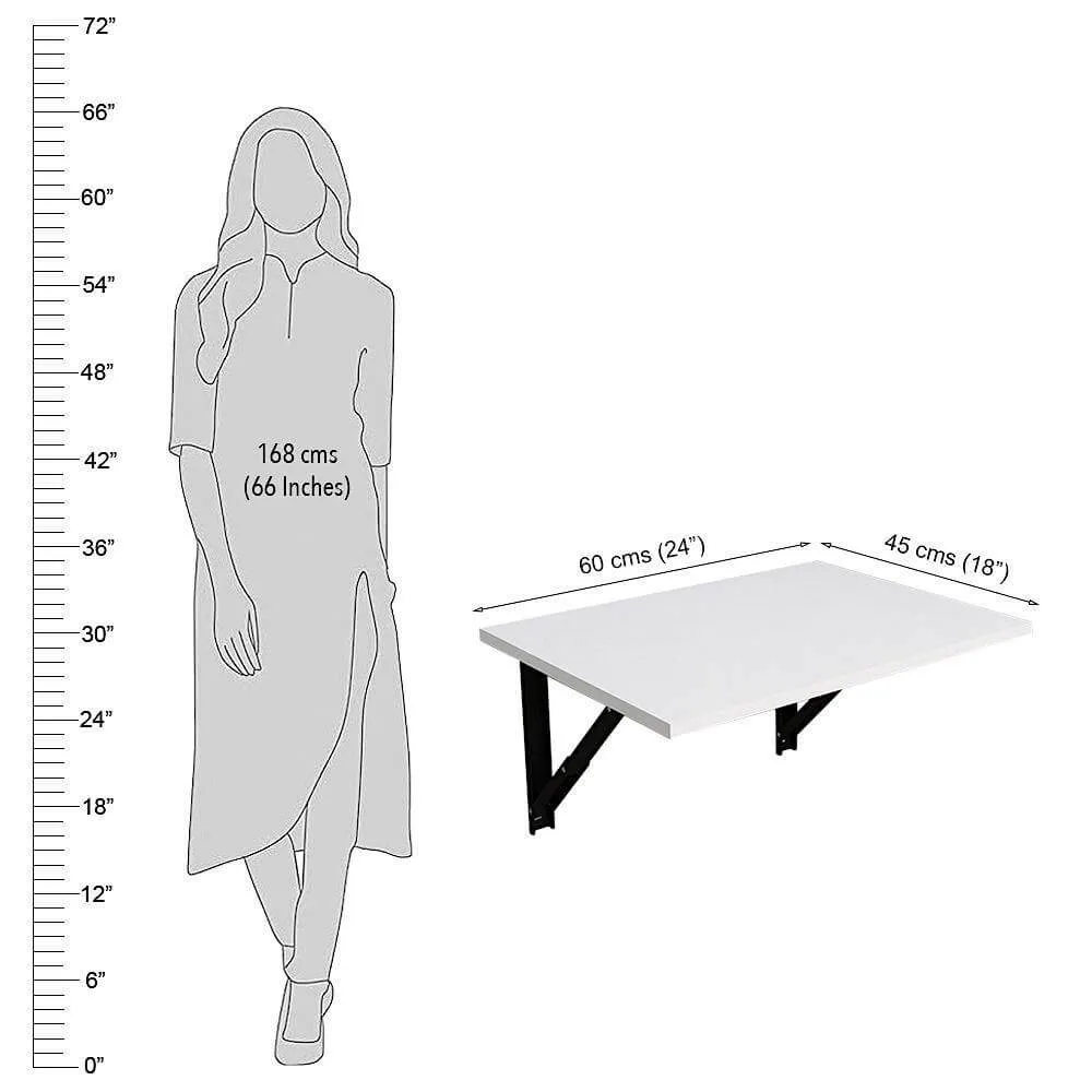 Athena F60 Wall Mounted Folding Table, Frosty White