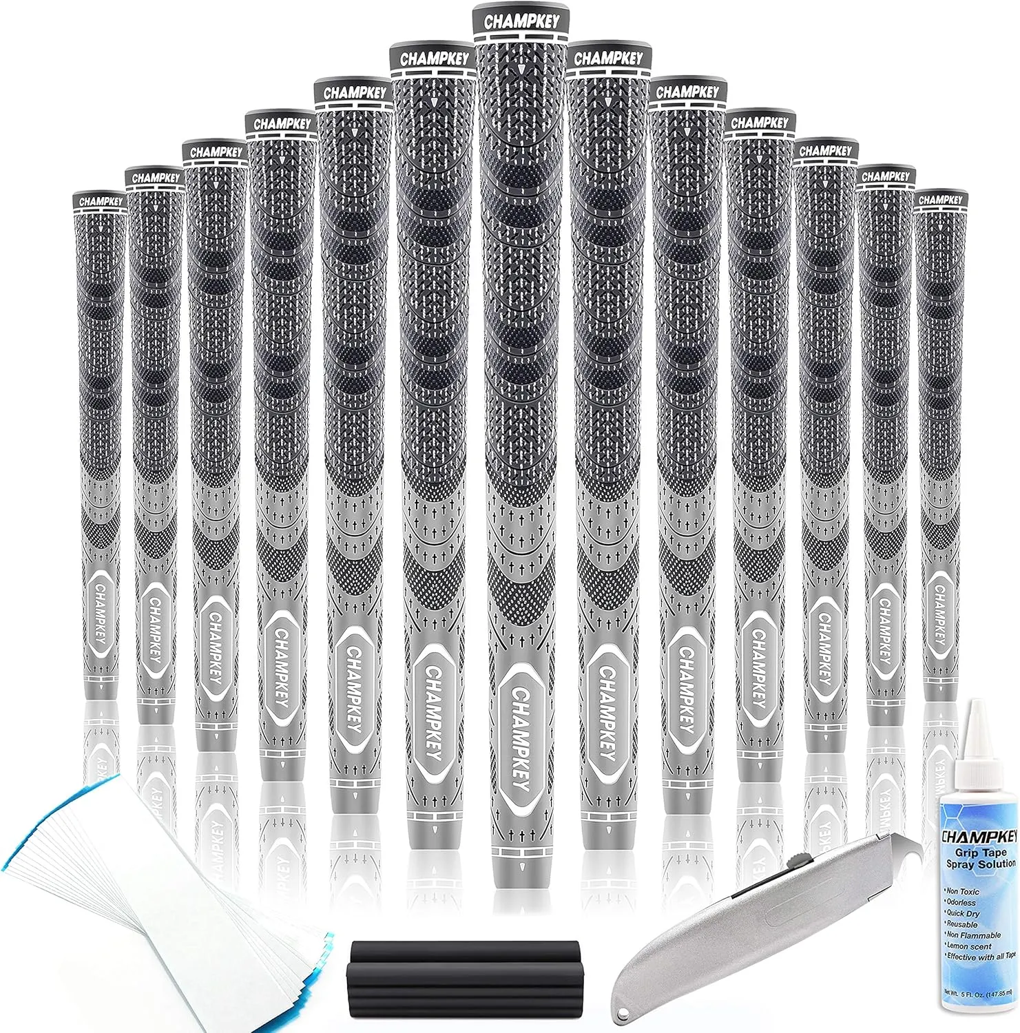 CHAMPKEY Premium Hybrid Golf Grips - 13 Pack All Weather Performance - Choose Between Full Kits and 13 Grips