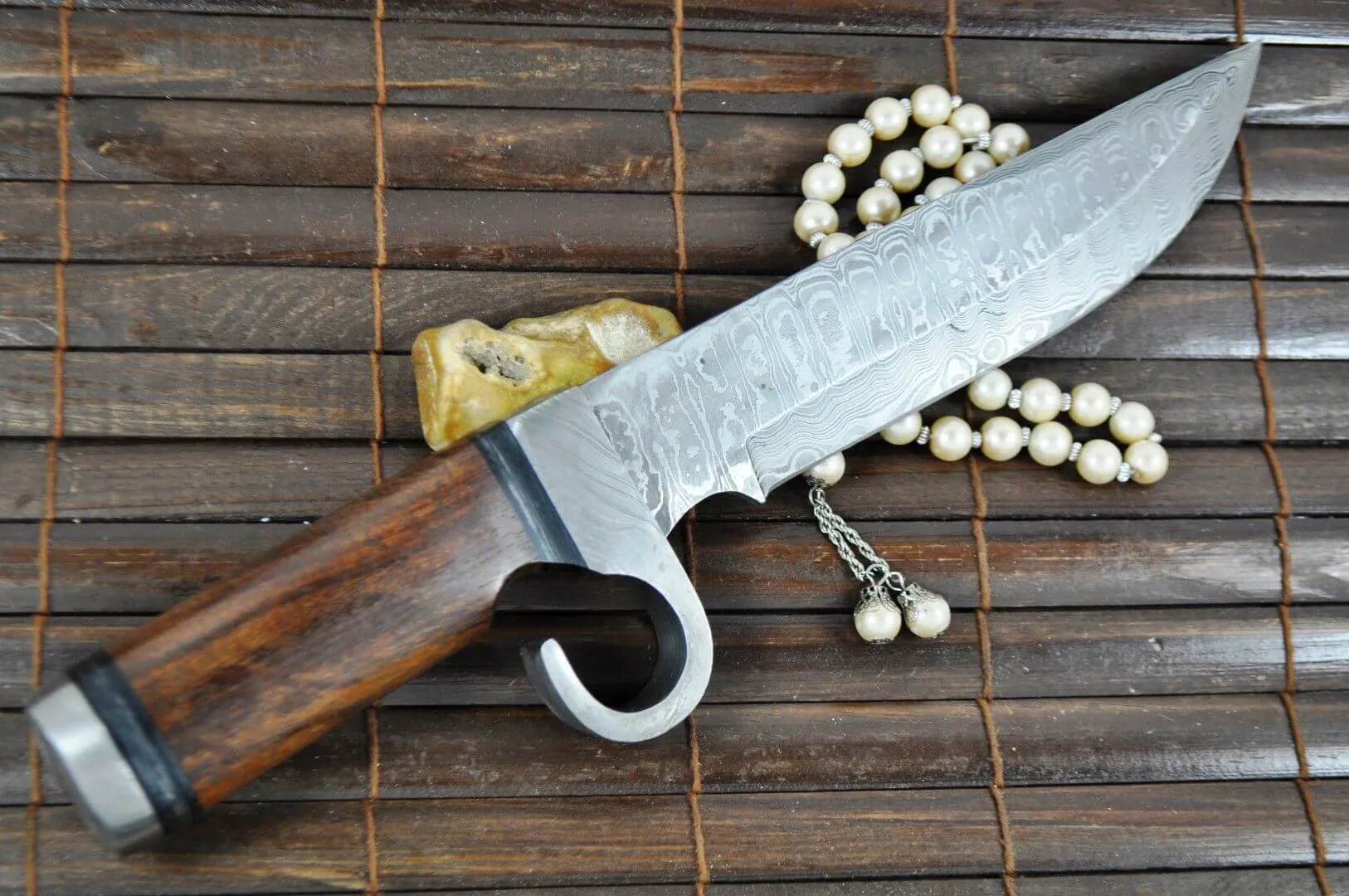 Custom Made Damascus Hunting/Survival Knife - Prototype
