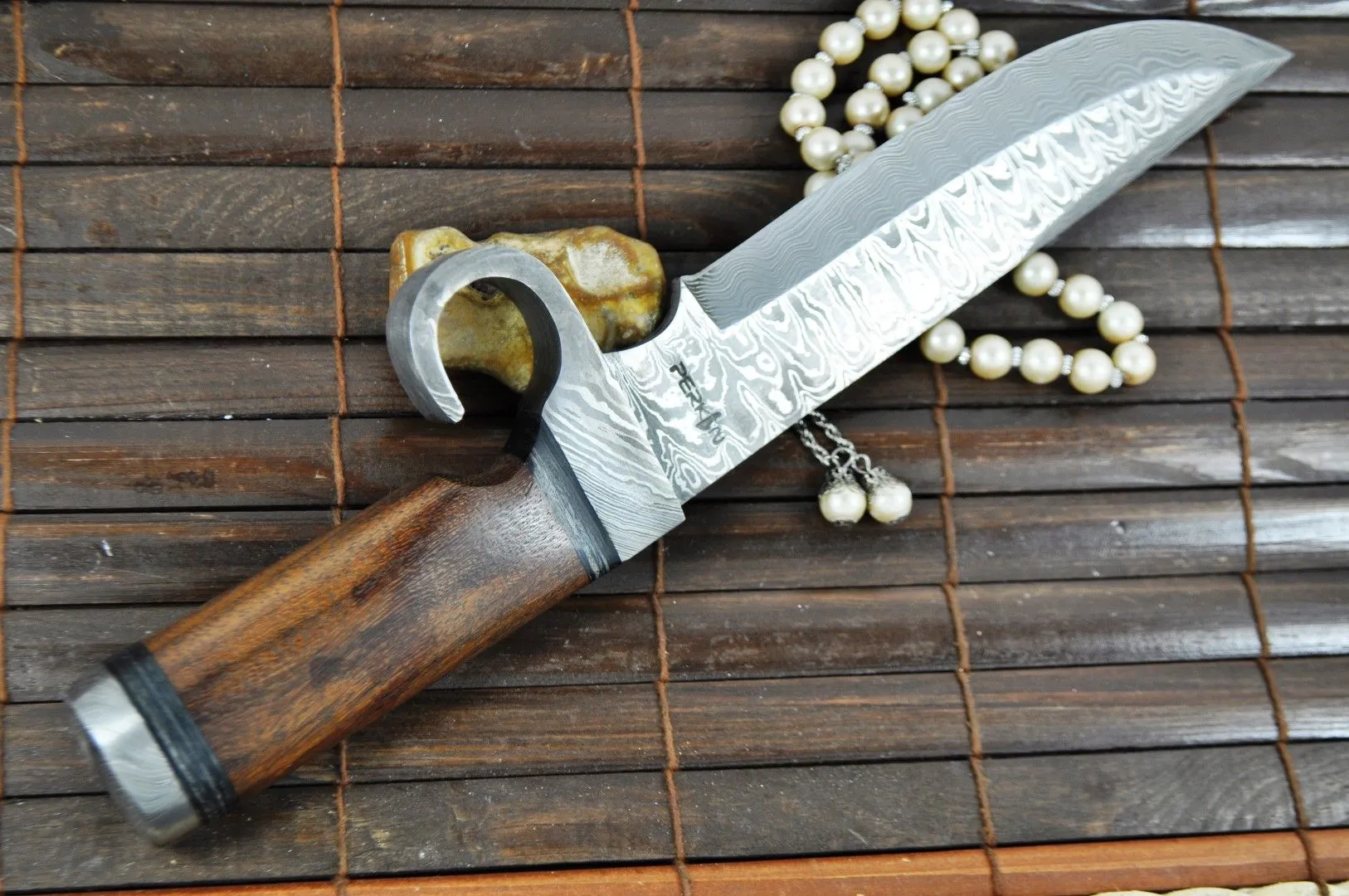 Custom Made Damascus Hunting/Survival Knife - Prototype