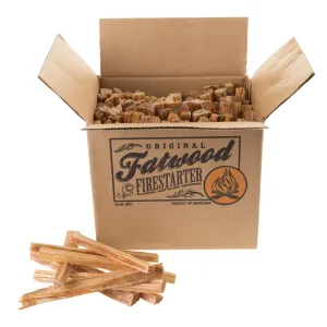 Fatwood Pine Wood Fire Sticks - 10-lb Box of Indoor or Outdoor Fire Starters for Campfires, Grills, Wood Stoves, Firepits, or Fireplaces by Pure Garden