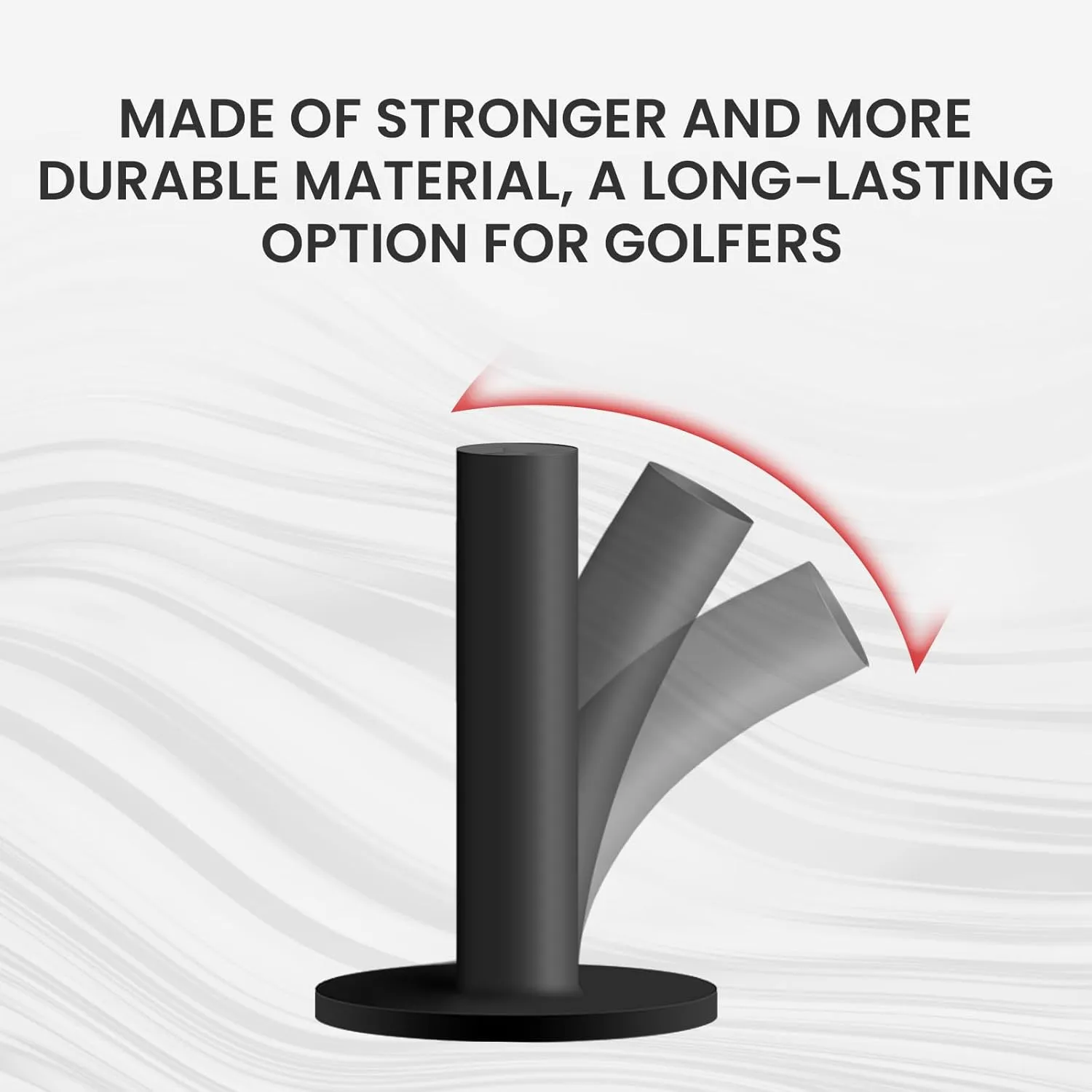 FINGER TEN Golf Rubber Tee Driving Range Value 5 Pack for Indoor Outdoor Practice Mat, Tee Adaptor Size 1.5 2.0White Black Tee Holder Set for Hitting Mats