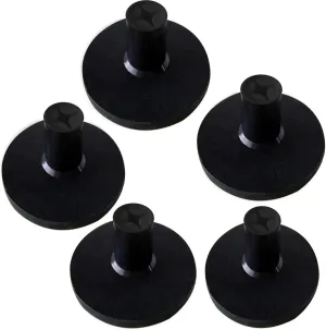 FINGER TEN Golf Rubber Tee Driving Range Value 5 Pack for Indoor Outdoor Practice Mat, Tee Adaptor Size 1.5 2.0White Black Tee Holder Set for Hitting Mats