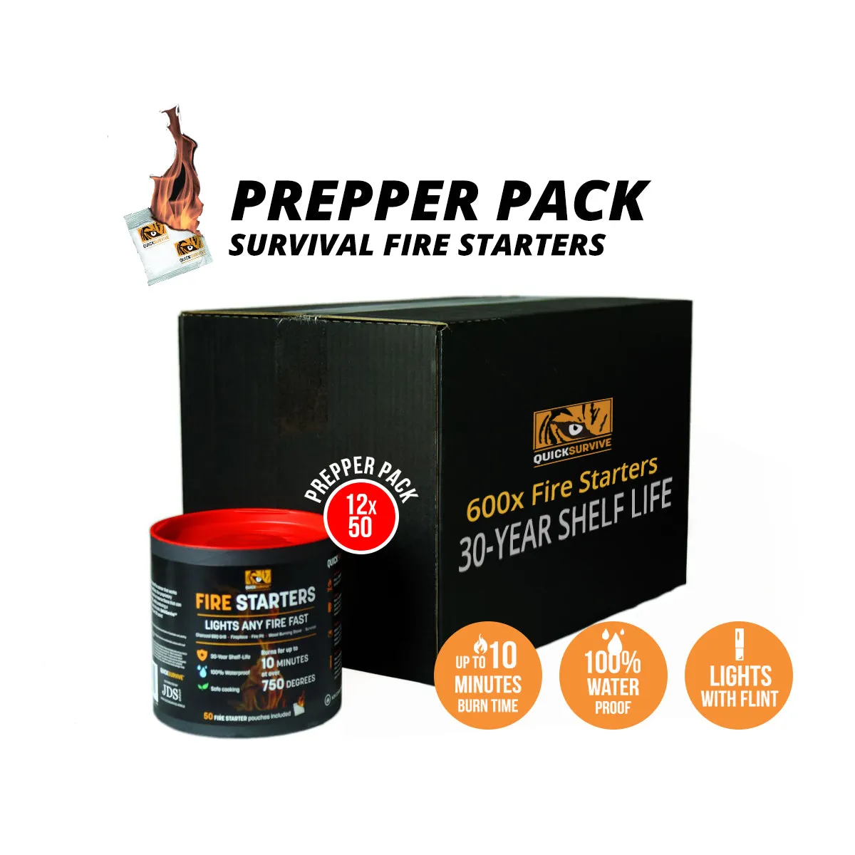 Fire Starter Dooms Day Prepper Pack ( 600 Fire Starters)