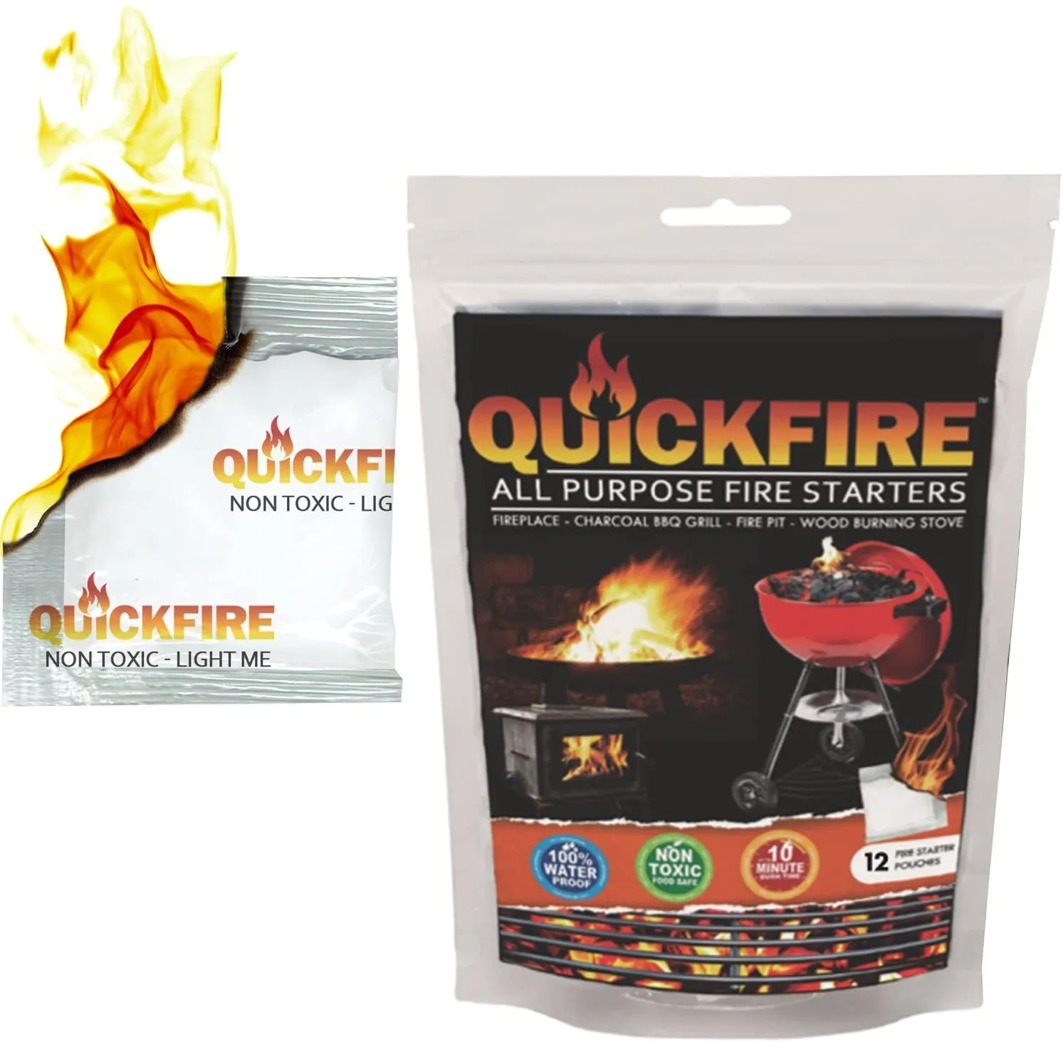 Fire Starters 150 Piece - QUICKFIRE Worlds #1 Waterproof Campers Bulk Buy Free Delivery