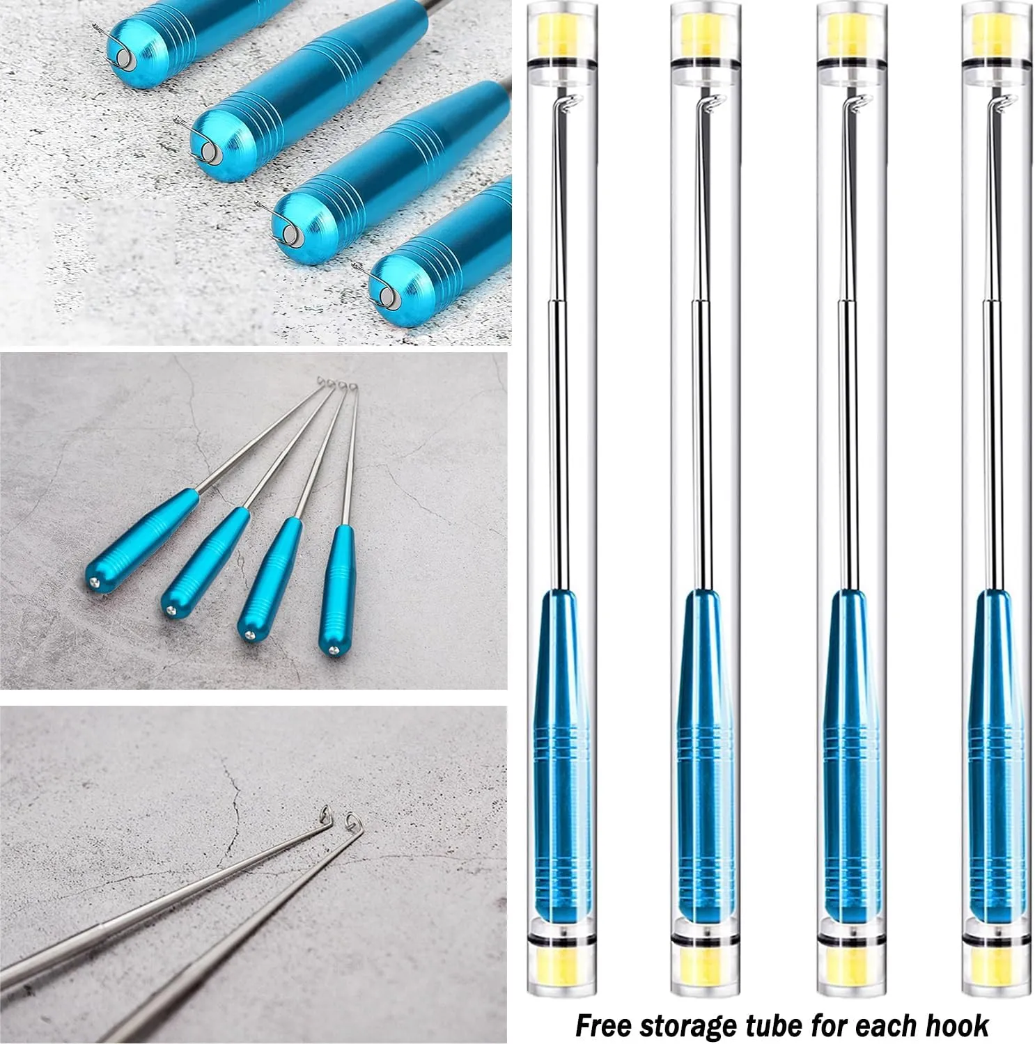 Fish Hook Remover Tool, Fishing Hook Quick Removal Descending Device, Fishing Gear Security Equipment Kits for Adult, Hook Extractor Accessories Detacher Tools with 4PCS Storage Tube