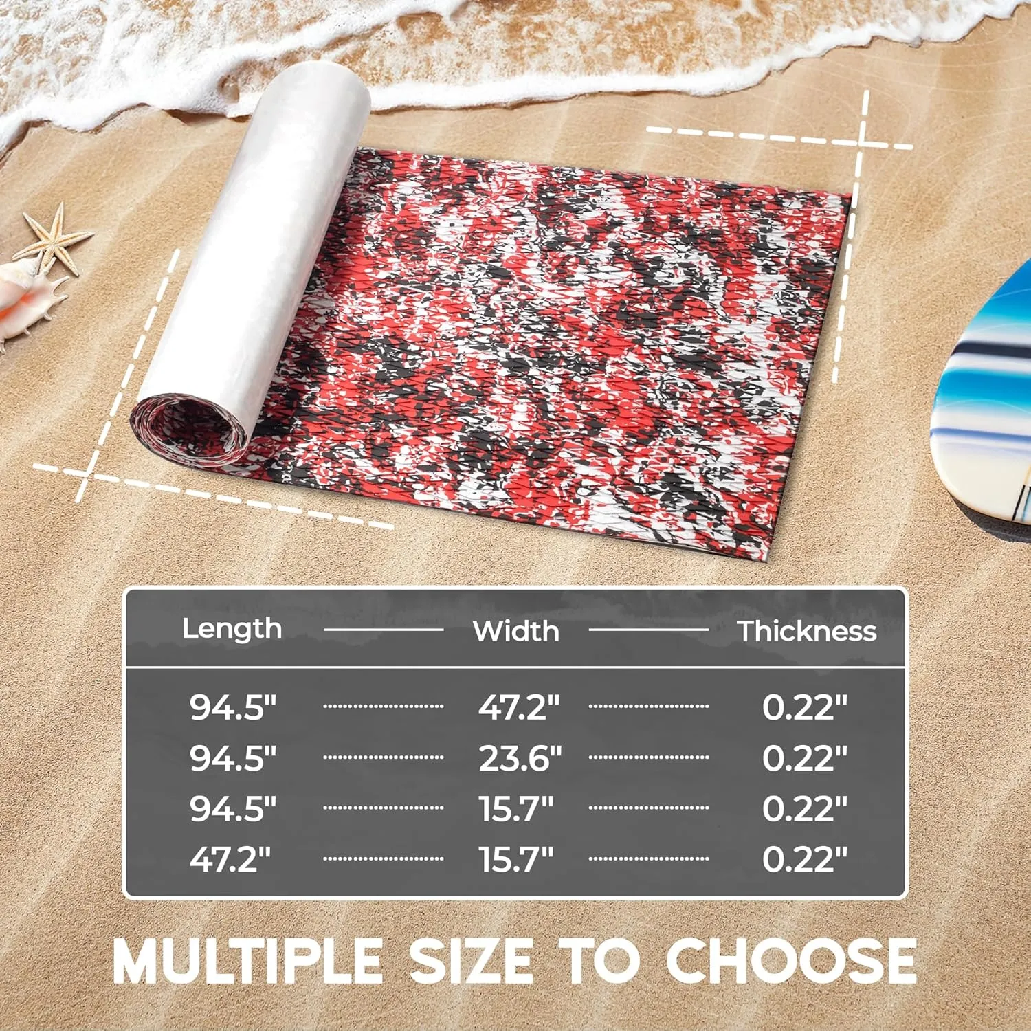 FOCEAN Boat Flooring - EVA Foam Boat Decking - Marine Flooring Marine Mats for Boats RV Yacht Kayak 94.5"x 47.2"/23.6"/15.7"