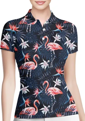 HIVICHI Funny Golf Shirts for Women Print Crazy Pattern Cute Novelty Moisture Wicking Short Sleeve Tennis Polo Shirt