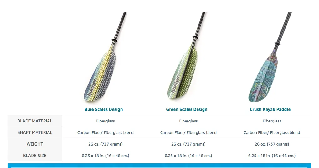 Hornet Kayak Paddle - Green Scales