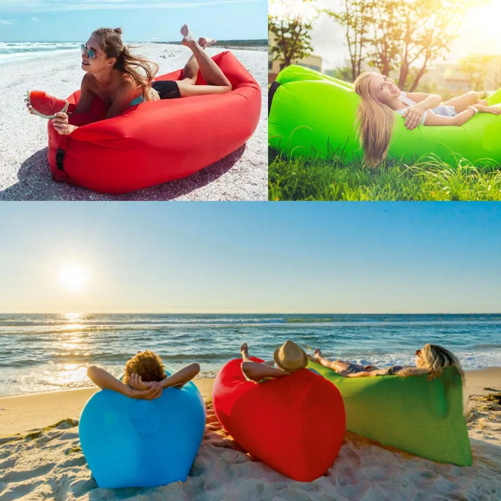 Inflatable Air Sofa Tent Camp Bed Bundle