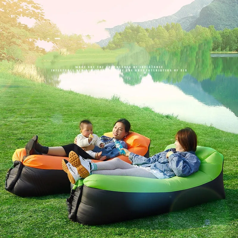 Inflatable Air Sofa Tent Camp Bed Bundle