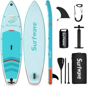 Inflatable Paddle Board for Adults, Stand Up Paddleboards, Non-Slip Deck Blow up Paddle Boards with Adjustable Paddle, Carry Bag, Emergency Repair Kit