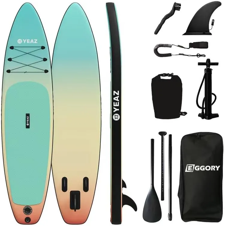 Inflatable Paddle Board for Adults, Stand Up Paddleboards, Non-Slip Deck Blow up Paddle Boards with Adjustable Paddle, Carry Bag, Emergency Repair Kit