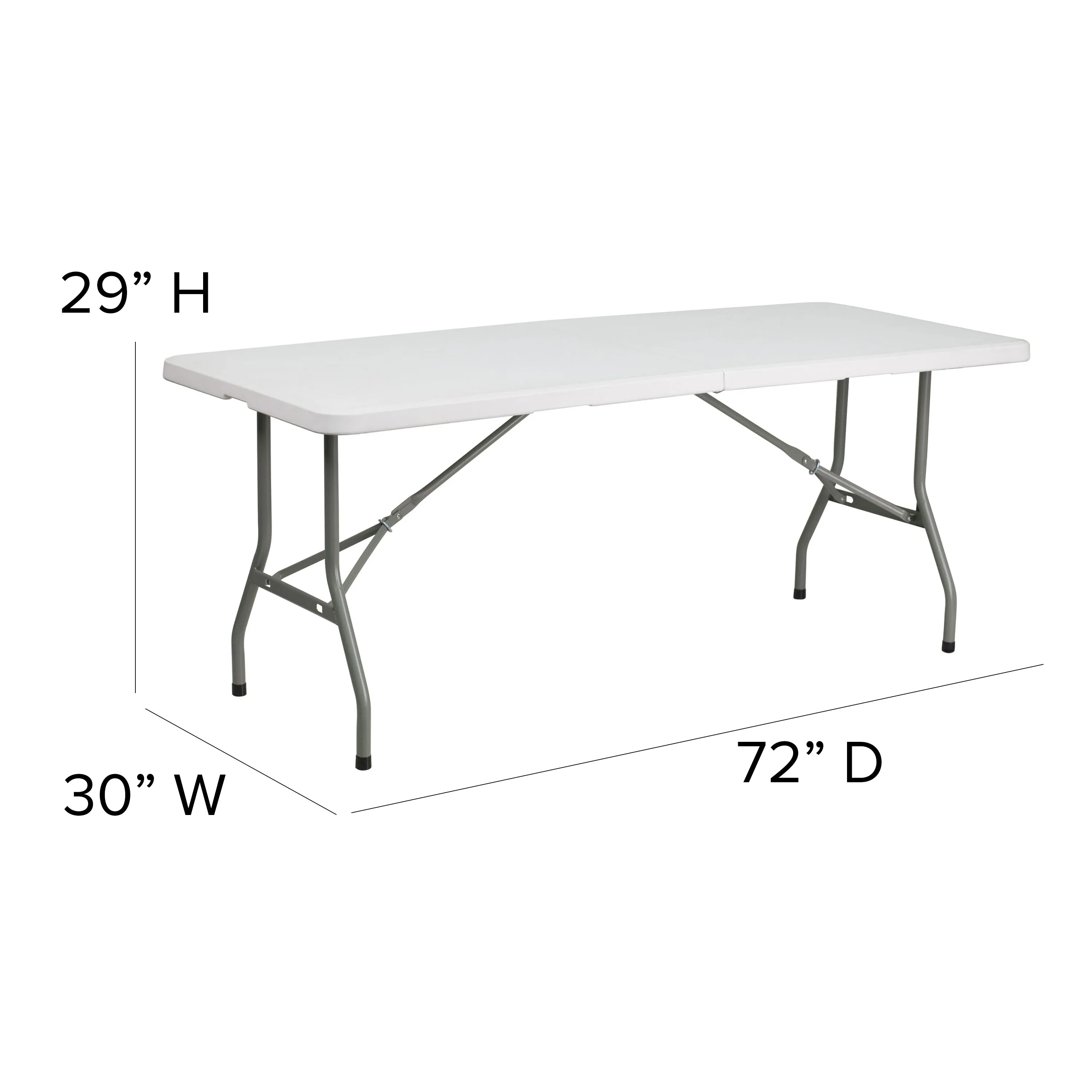 Kathryn 6-Foot Bi-Fold Granite White Plastic Folding Table