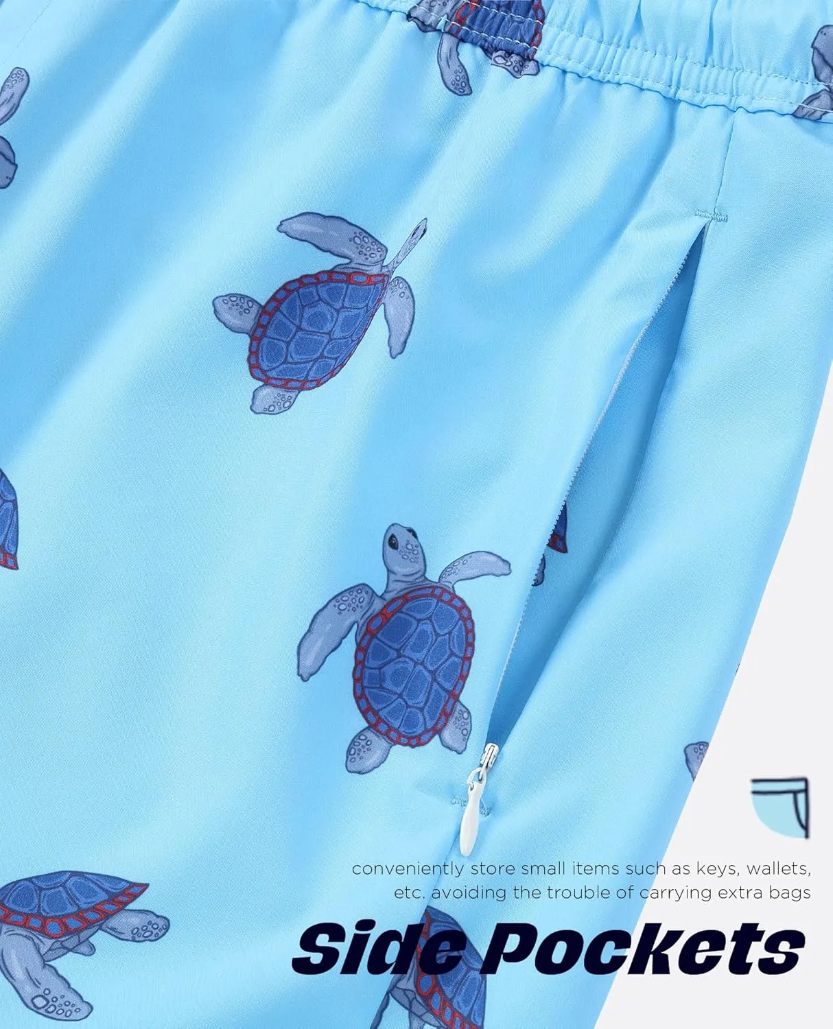 Mens Swim Trunks with Compression Liner 5 Inch Inseam Swimming Trunks Shorts for Men Bathing Suit