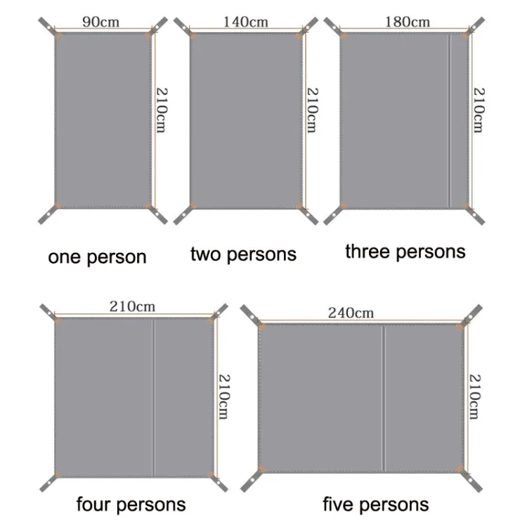 Outdoor Tent Mats Thickened Oxford Cloth Waterproof Picnic Mat, Size: 90x210cm(Grey)