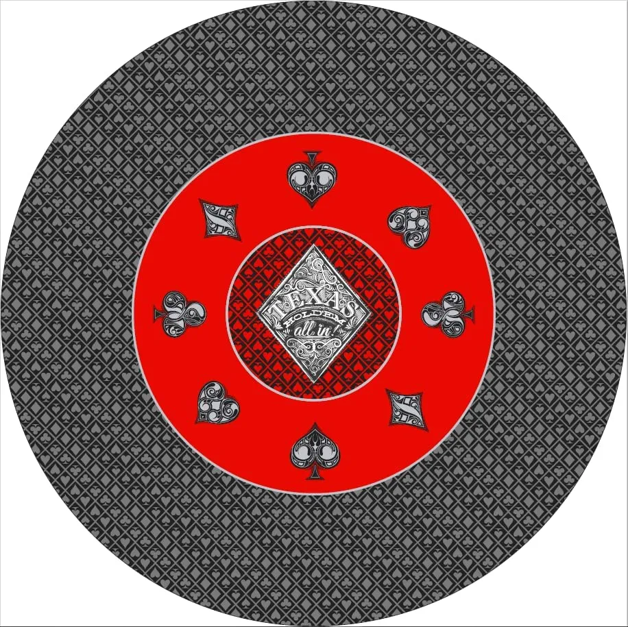 Poker Table Top Pad – for Texas Holdem Casino Style – 48” X 48” Round – Portable Rolling Rubber Folding Mat – Professional 3 Layers-Includes Carry Bag, 48 Black