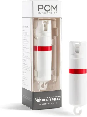 POM Pepper Spray Flip Top Snap Hook - Maximum Strength OC Spray Self Defense - Tactical Compact & Safe Design - Quick Key Release - 25 Bursts & 10 ft Range - (Group)