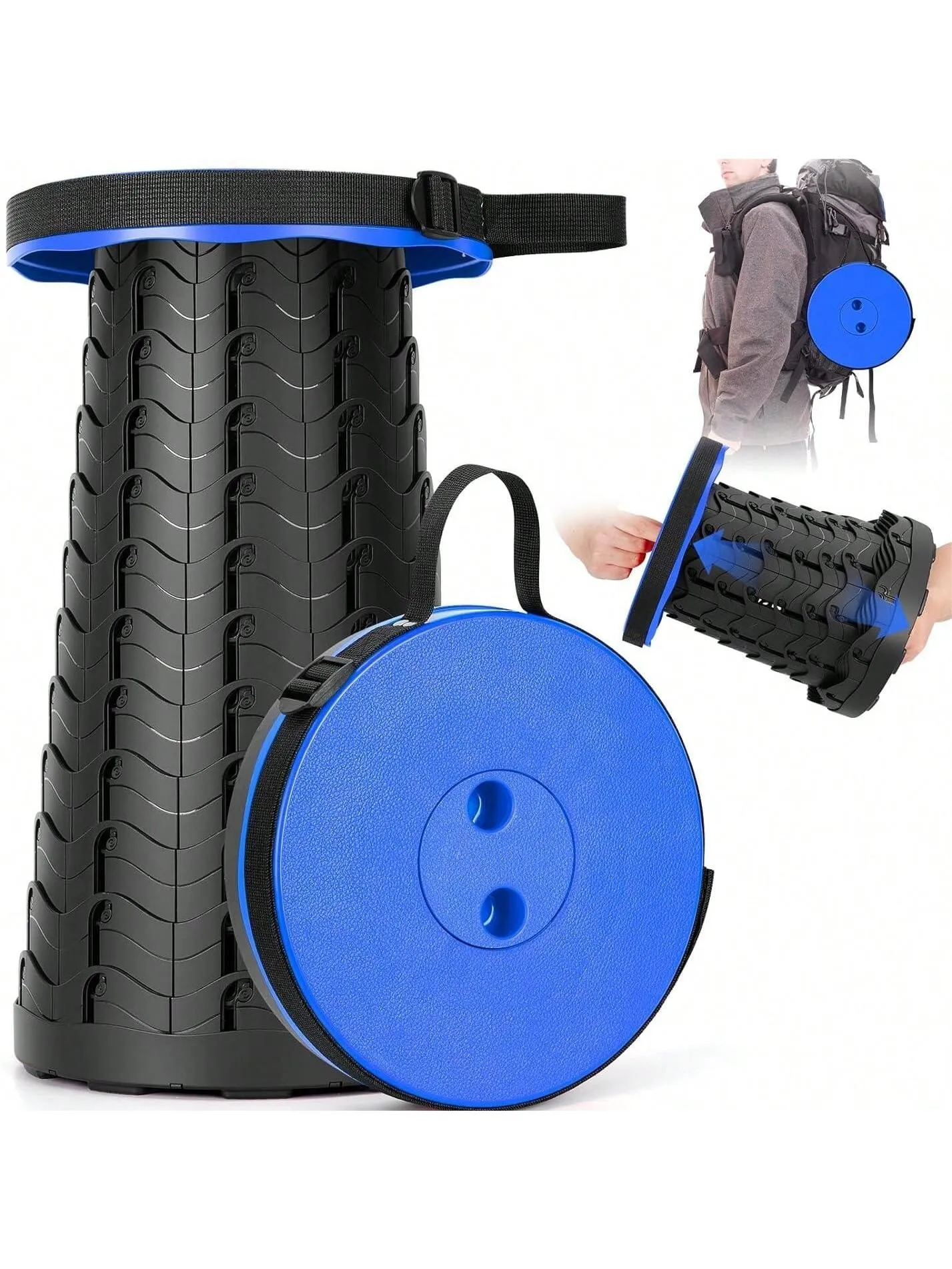 Portable Telescoping Stool Upgraded Folding Stool Camping Stool Collapsible Portable Stool Lightweight Yet More Sturdy Adjustable Retractable Stool For Camping Fishing Hiking BBQ Gardening Parties Travel Indoor & Outdoor Activities