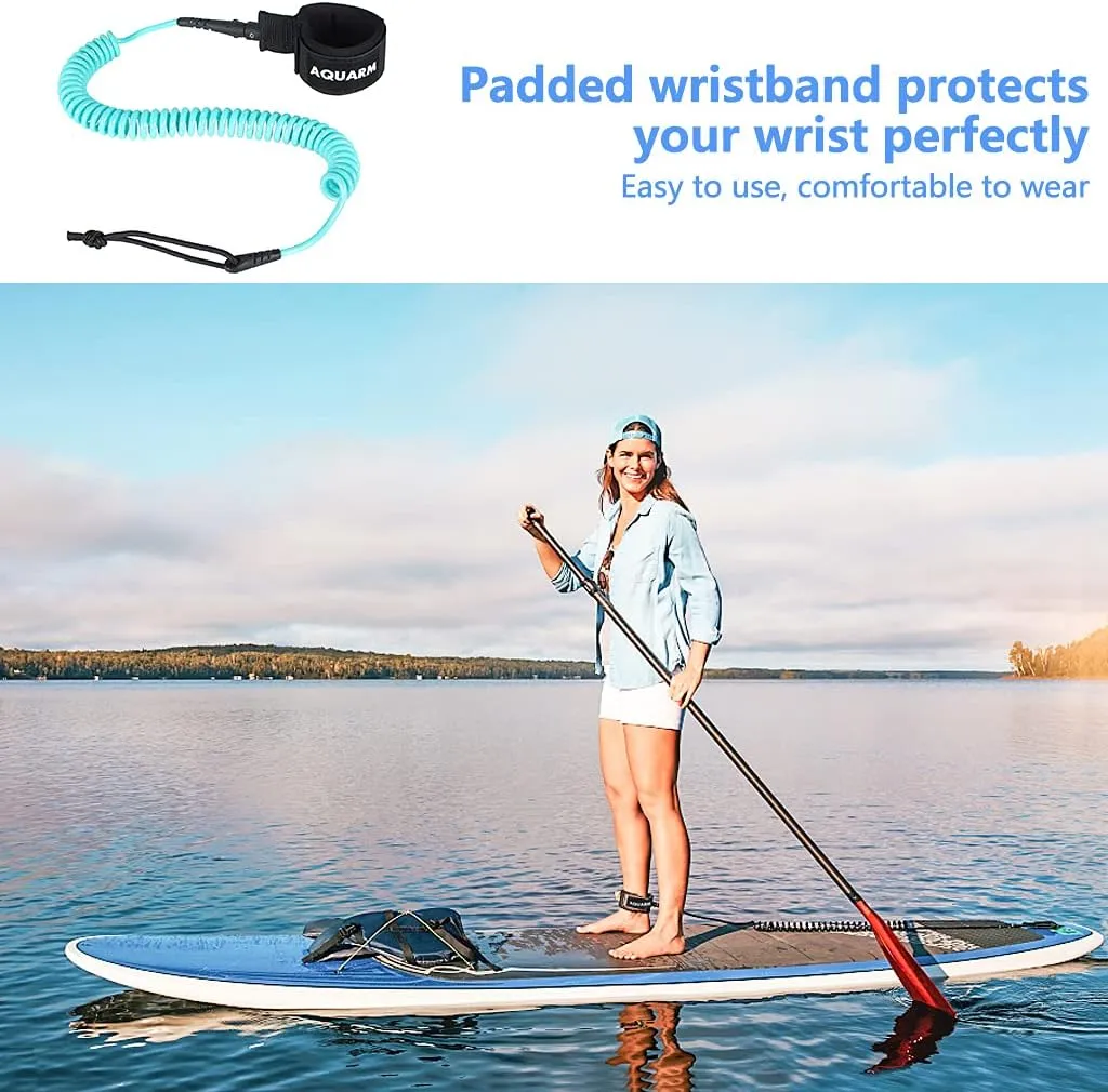 Premium Coiled Surfboard Leash, 11 feet SUP Leash Leg Rope, Stand Up Paddle Board Leash for All Types of Surfboards