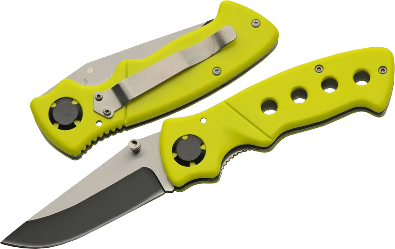 Rite Edge Yellow hi viz folding knife 76mm Blade Length