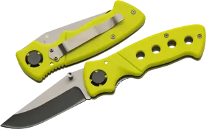 Rite Edge Yellow hi viz folding knife 76mm Blade Length