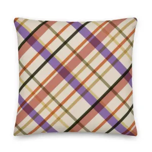 Sunset Plaid Premium Throw Pillow