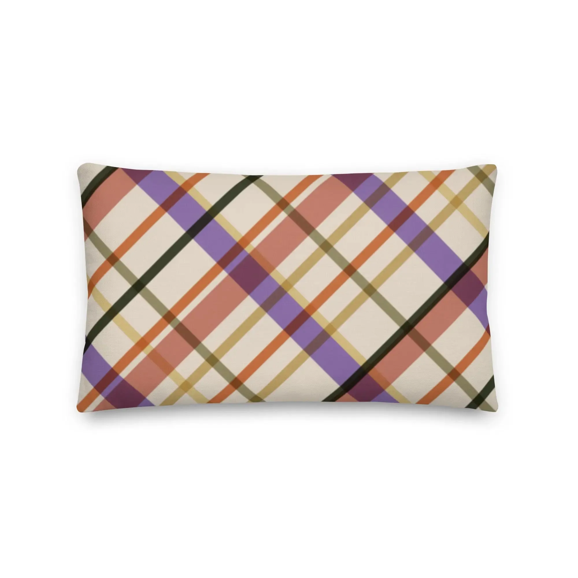 Sunset Plaid Premium Throw Pillow