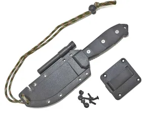 TASSIE TIGER KNIVES Fixed Blade Survival Knife, Micrata Handle & orange G10 Inlays   Sheath
