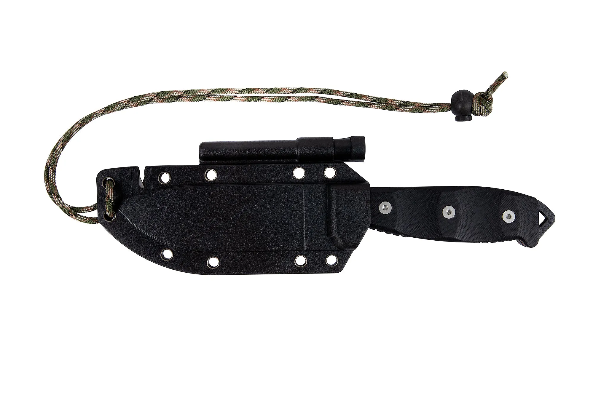 TASSIE TIGER KNIVES Fixed Blade Survival Knife, Micrata Handle & orange G10 Inlays   Sheath