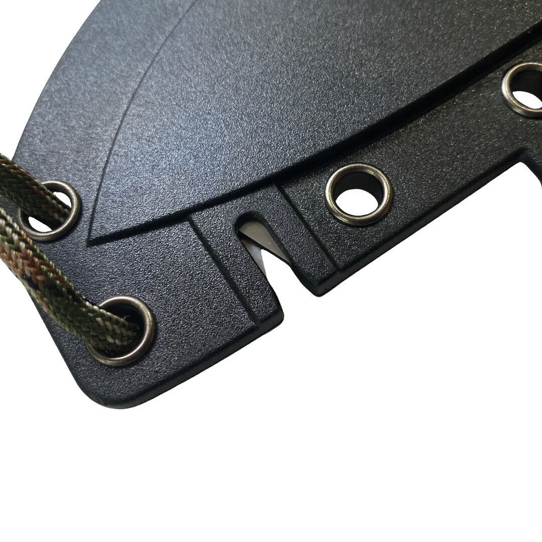 TASSIE TIGER KNIVES Fixed Blade Survival Knife, Micrata Handle & orange G10 Inlays   Sheath