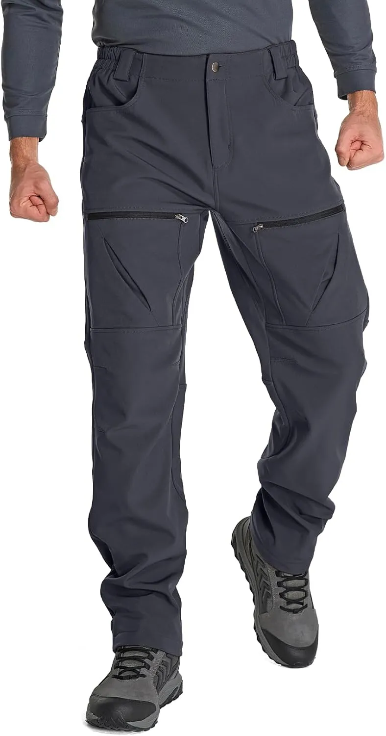 Toomett Mens Winter Hiking Snow Pants Waterproof Insulated Fleece Lined for Skiing Camping Outdoor Softshell Snowboard Pants