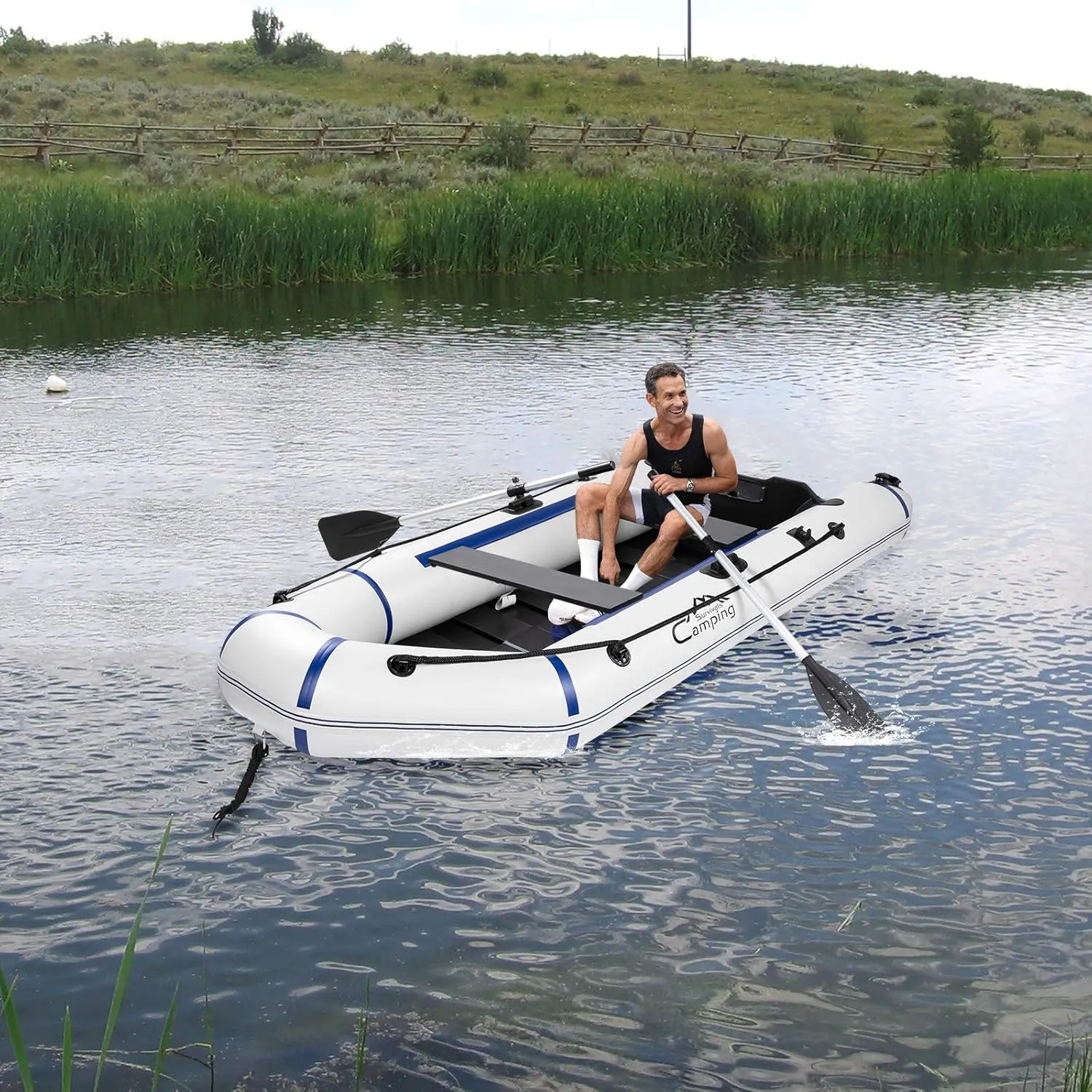 VERYKE 10FT Inflatable Boat,Inflatable Raft Sport Tender Dinghy,Rescue Diving Boat,350 lbs Weight Capacity
