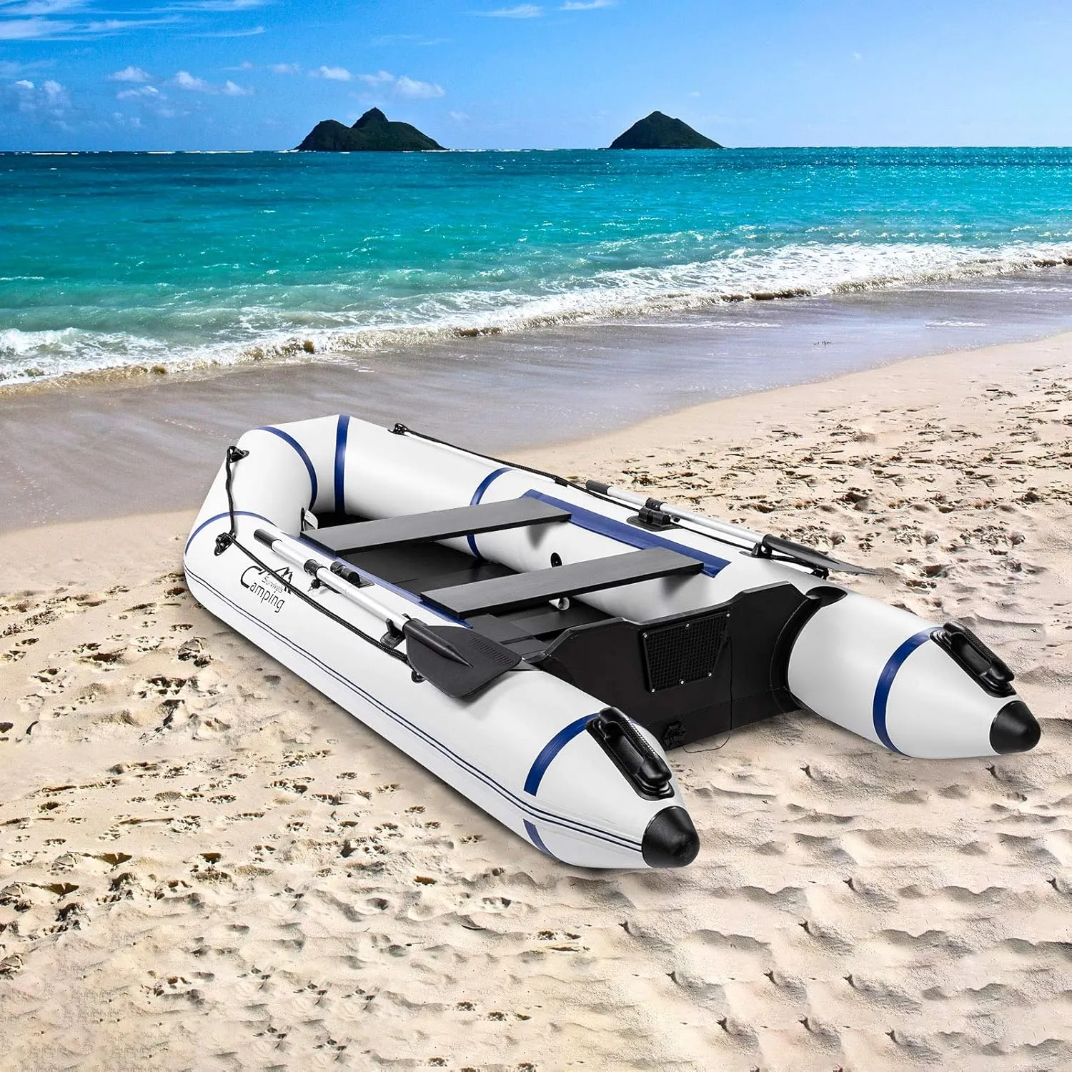 VERYKE 10FT Inflatable Boat,Inflatable Raft Sport Tender Dinghy,Rescue Diving Boat,350 lbs Weight Capacity